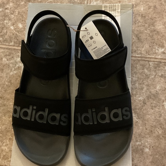 Adidas Men’s Black Strap Sandals - Picture 1 of 4